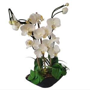 Artificial White Orchid Arrangement – Elegant Everlasting Beauty